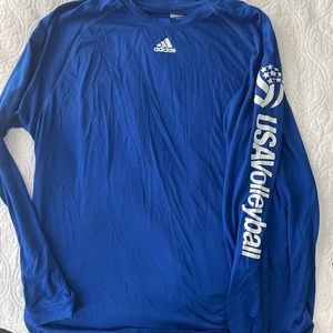 Adidas blue USA long sleeve Climalite men’s XL